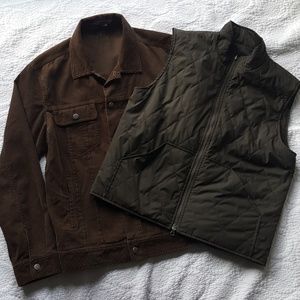 J. Crew Mens Corduroy Jacket with Vest (Demin Jean